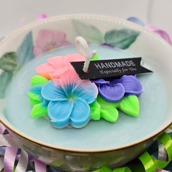 Vintage Noritake ✦ China Dawn 5930 Candle ✦ Soy Wax Cherry Blossom Floral Melt - Picture 4 of 11